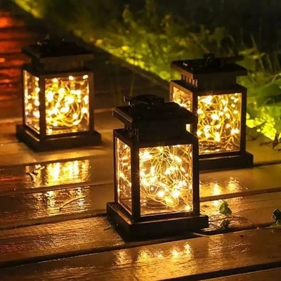 چراغ فانوس آویز گل دکوراسیون فضای باز ضد آب گلدسته پری سولار باغ حیاط چراغ های قصر