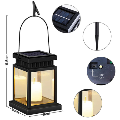 چراغ شمع آویز باغ خورشیدی بدون شعله در فضای باز LED ضد آب