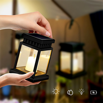 چراغ شمع آویز باغ خورشیدی بدون شعله در فضای باز LED ضد آب