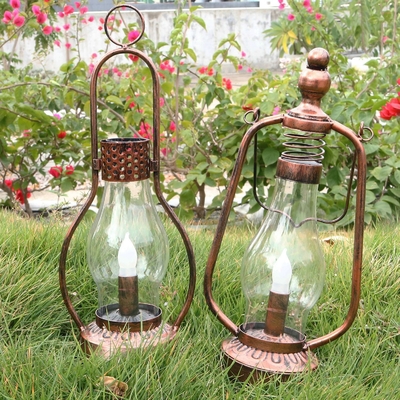 لامپ روغنی آویز کمپینگ چراغ های باغی LED خورشیدی IPX6 ضد آب