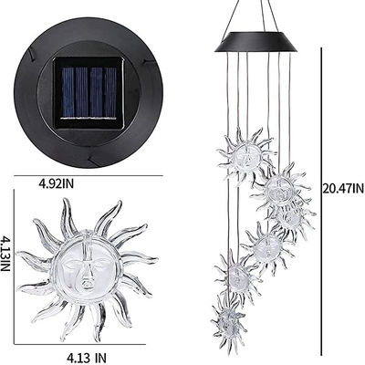 Wind Chime 2700K خورشیدی LED باغ چراغ های خورشیدی شکل چراغ تزئینی