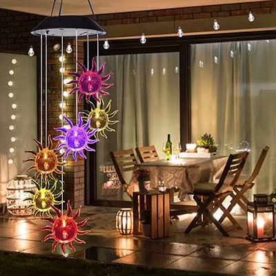 Wind Chime 2700K خورشیدی LED باغ چراغ های خورشیدی شکل چراغ تزئینی