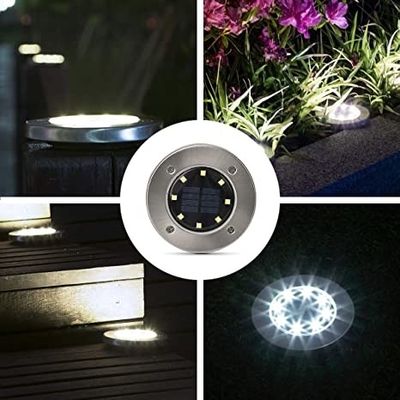 چراغ های باغی LED خورشیدی IP67 DC 6V 10 LED خورشیدی LED چراغ زیرزمینی