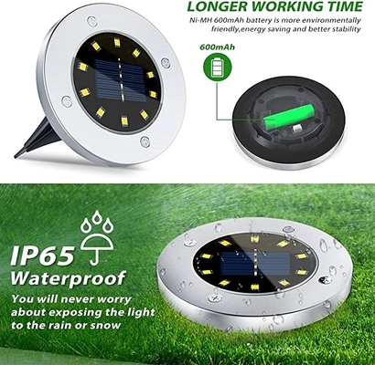 چراغ های باغی LED خورشیدی IP67 DC 6V 10 LED خورشیدی LED چراغ زیرزمینی