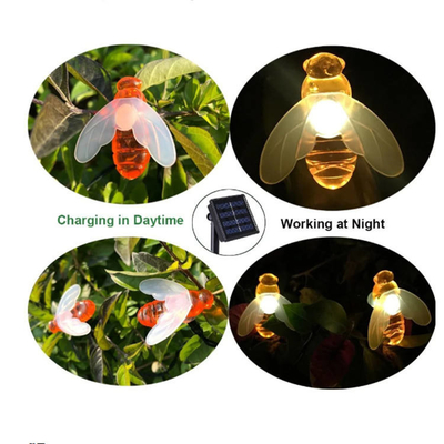 چراغ های رشته ای LED با انرژی خورشیدی در فضای باز Bee Solar Fairy Lights 5M/9M