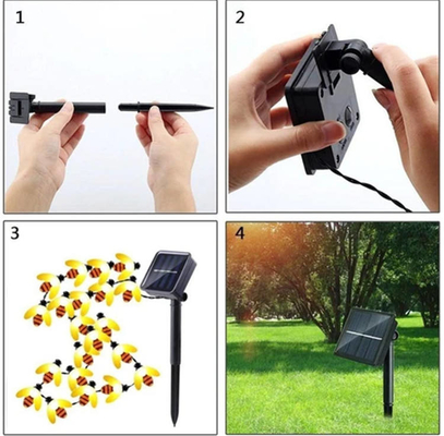 چراغ های رشته ای LED با انرژی خورشیدی در فضای باز Bee Solar Fairy Lights 5M/9M