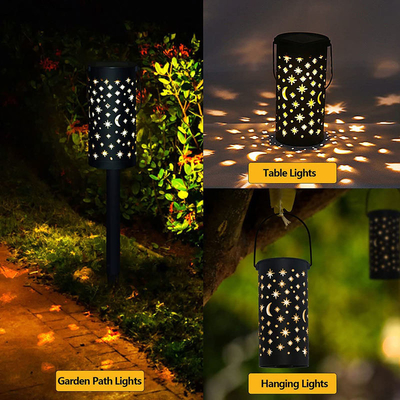ضد آب خورشیدی تزئینی LED چراغ باغ ستاره ماه نور توخالی 6000K