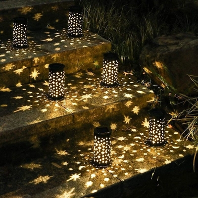 ضد آب خورشیدی تزئینی LED چراغ باغ ستاره ماه نور توخالی 6000K