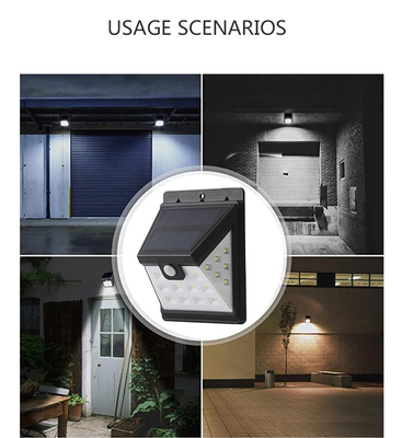 سنسور حرکت هوشمند خورشیدی چراغ دیواری LED 22 LED ABS 3.7 ولت