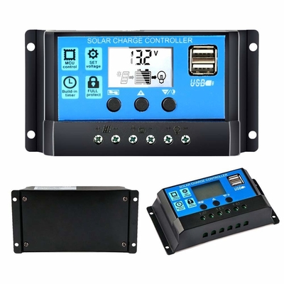 صفحه نمایش LCD کنترلر خورشیدی رگولاتور 12 ولت / 24 ولت 60 آمپر 50 آمپر 40 آمپر 30 آمپر 20 آمپر 10 آمپر PWM USB 5 ولت