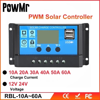 رگولاتور کنترل پنل شارژ خورشیدی PWM 10A 20A 30A 40A 12V 24V 36V 48V